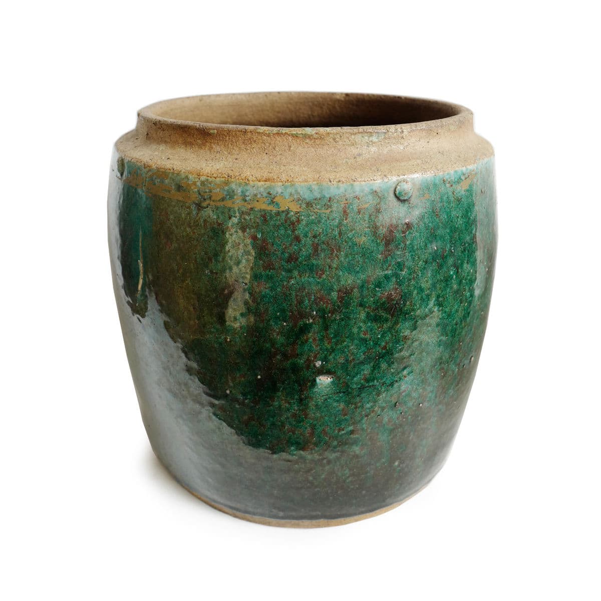 Vintage Green / Turquoise Ceramic Pot - Thumbnail 4