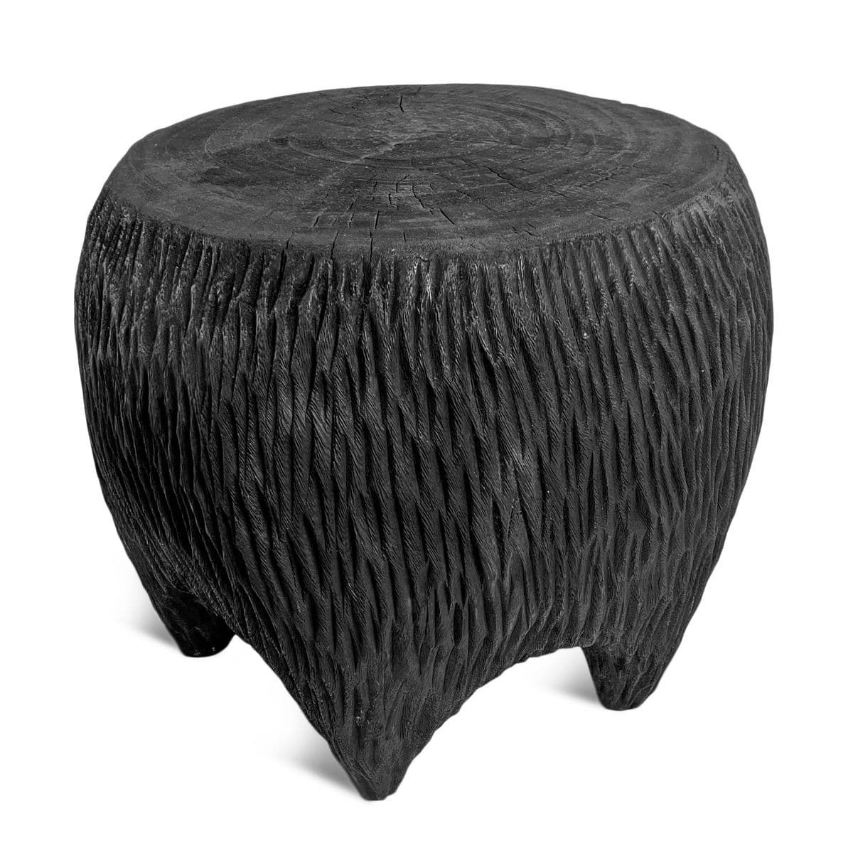 Black Big Boda Wood Stool Table - Thumbnail 4