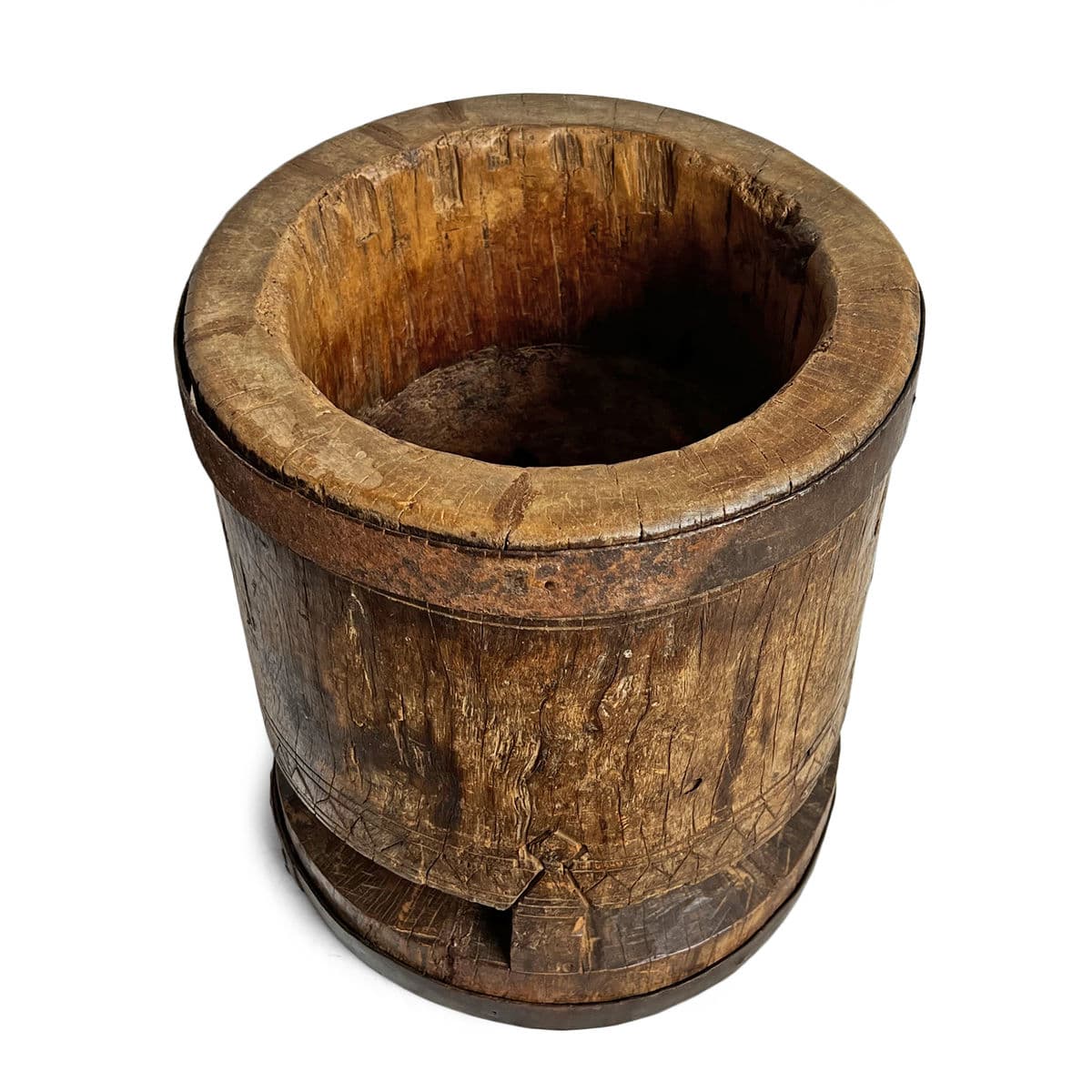 Old India Wood Pestle Pot - Thumbnail 4