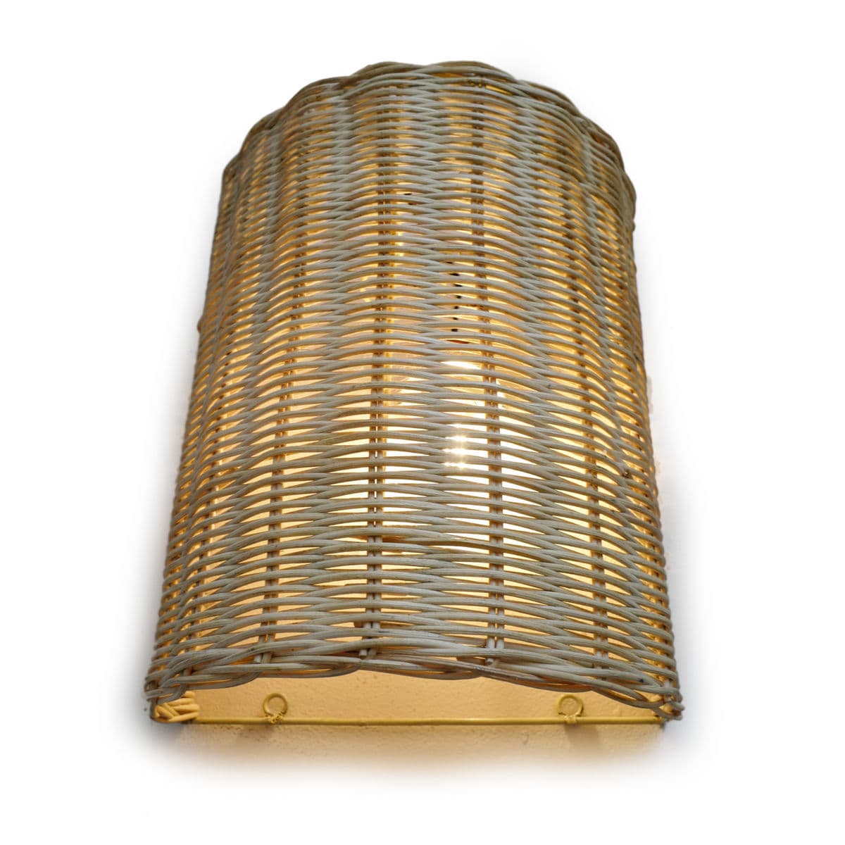 Raw Wicker Weave Wall Sconce - Thumbnail 4