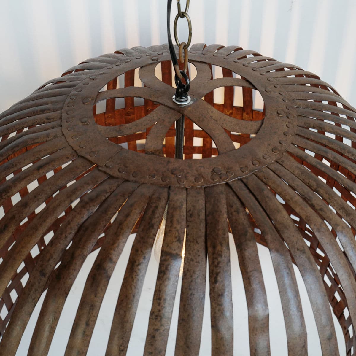 Industrial Iron Basket Cage Lantern - Thumbnail 4