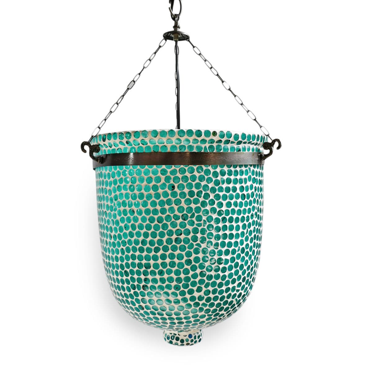 Blue Mosaic Bucket Pendant Medium - Thumbnail 4