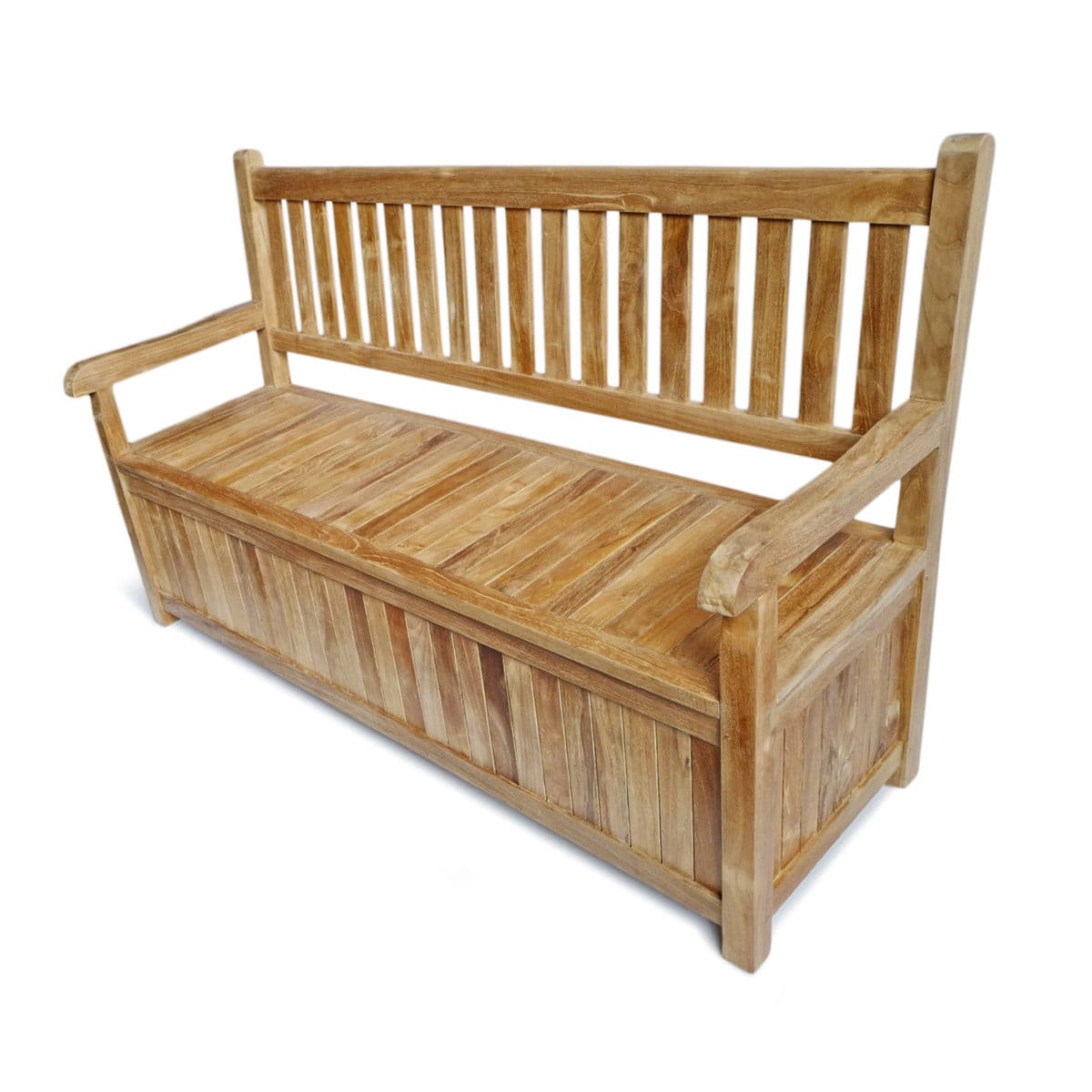 Outdoor Classic Teak Trunk Bench - Thumbnail 4