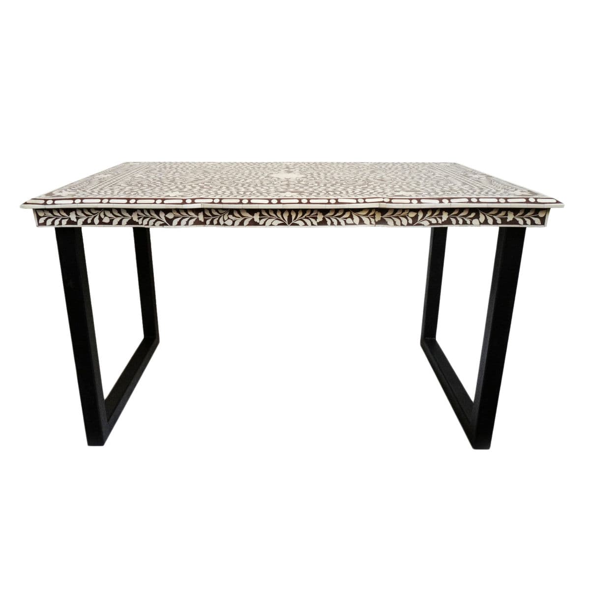 Chocolate Brown & White Inlay Desk - Thumbnail 4