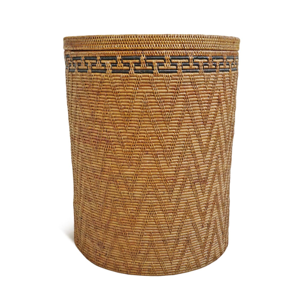 Rattan Border Basket w/Lid - Thumbnail 4