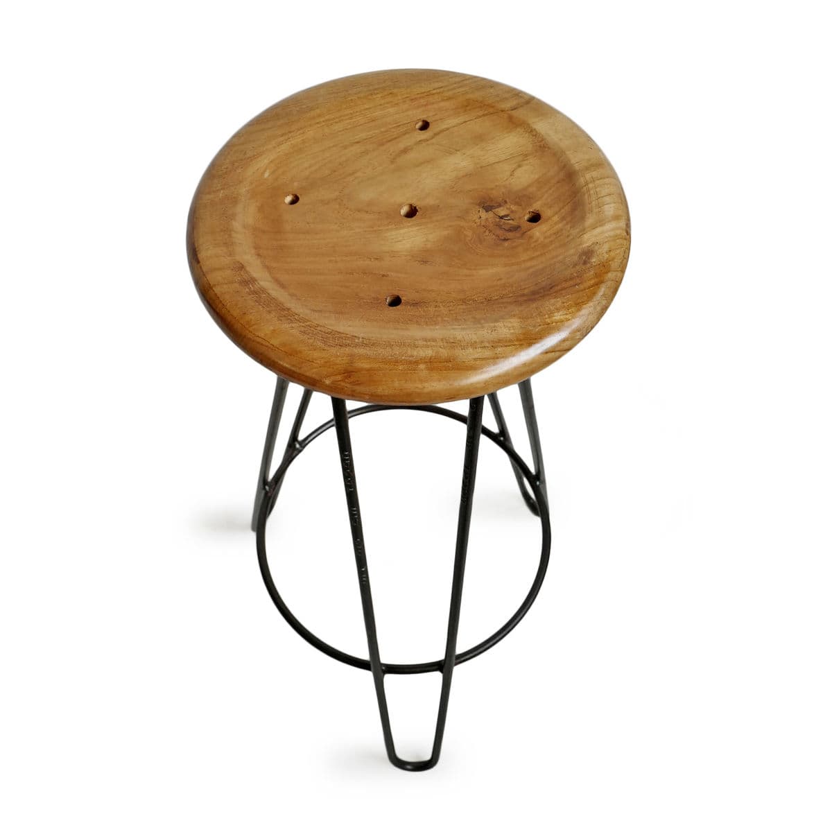 Teak Frisbee Bar Stool - Thumbnail 4