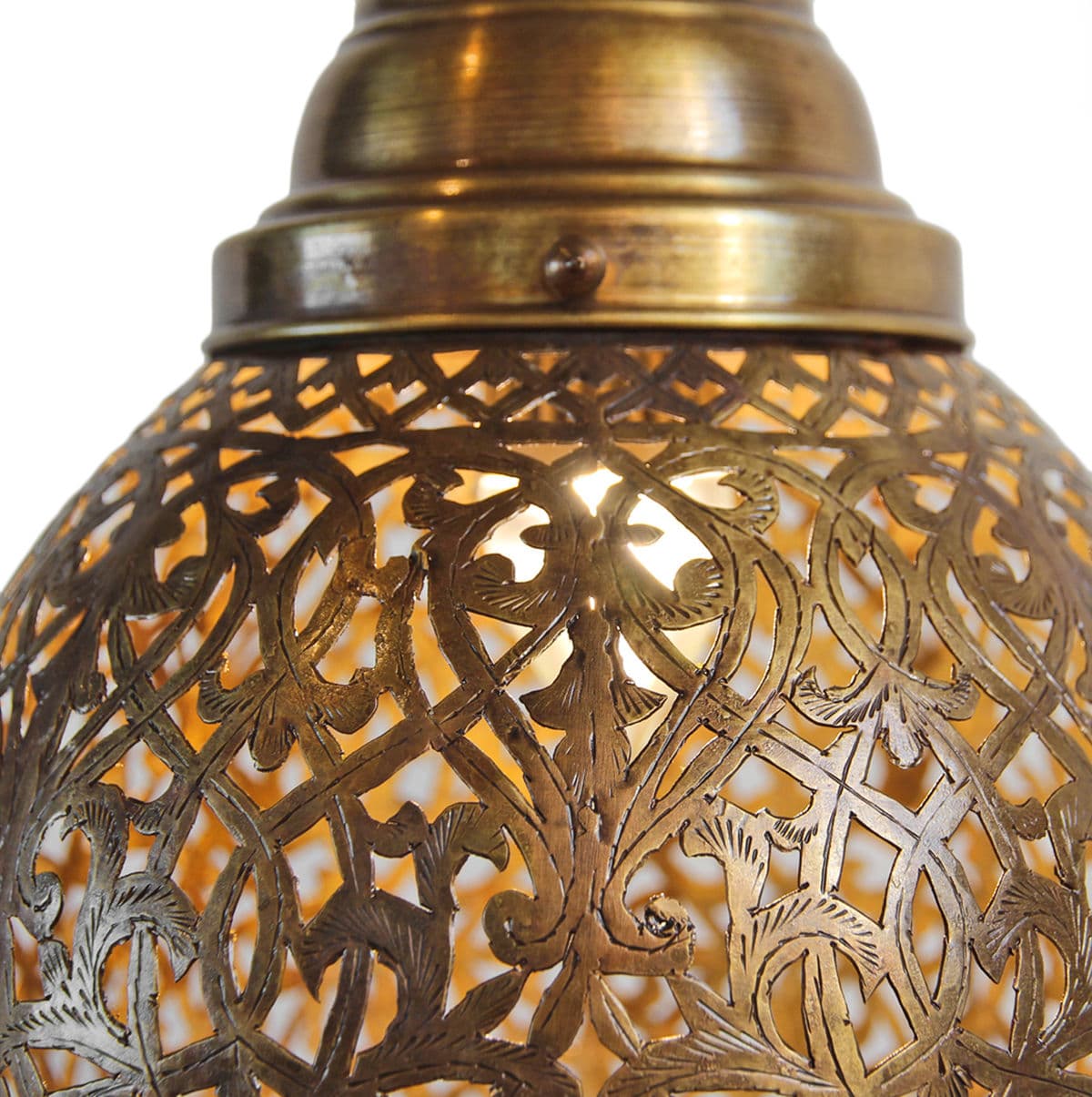 Brass Lace Work Ball Lantern - Thumbnail 4