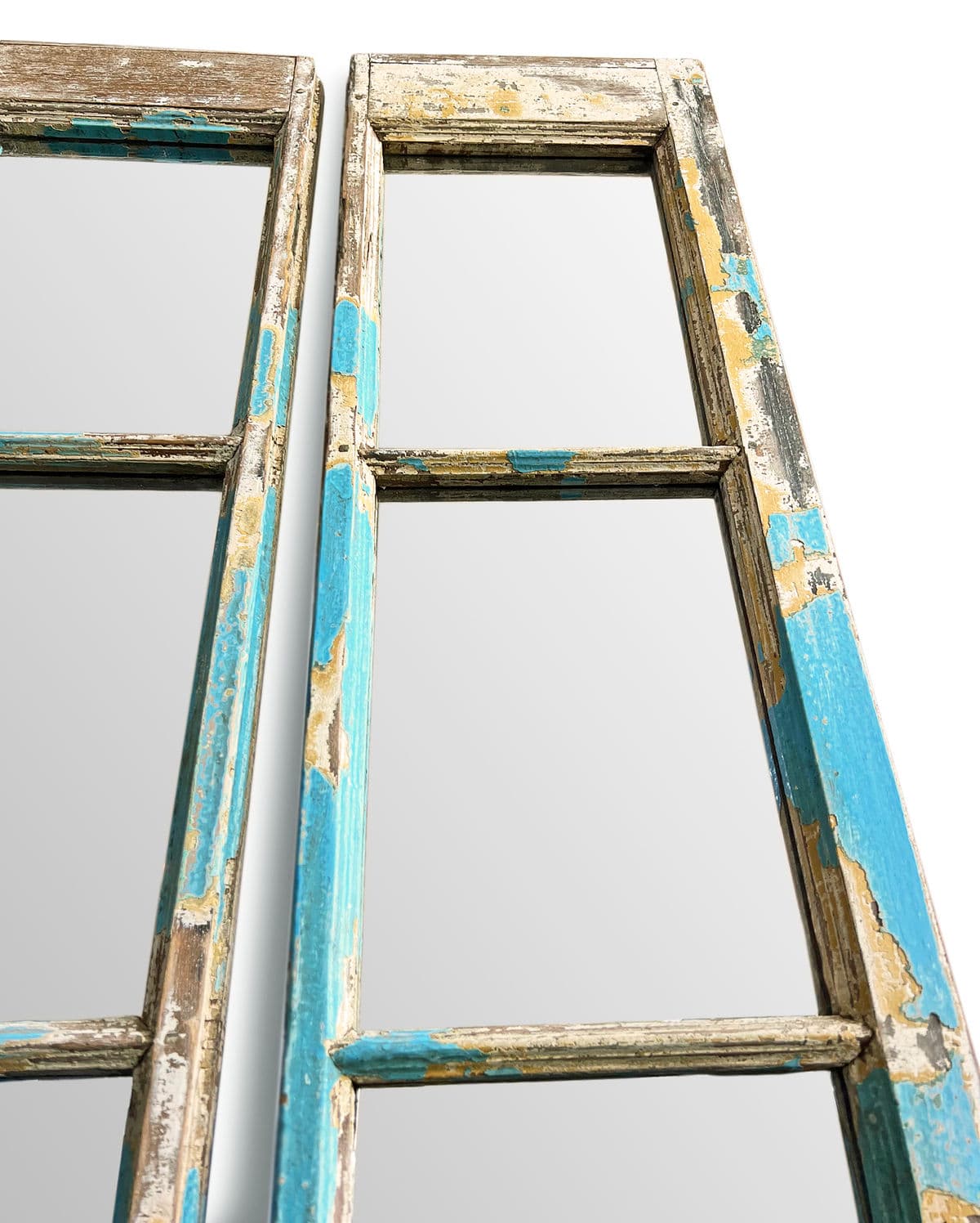 Set of 3 Vintage Narrow Tall Window Mirrors - Thumbnail 4