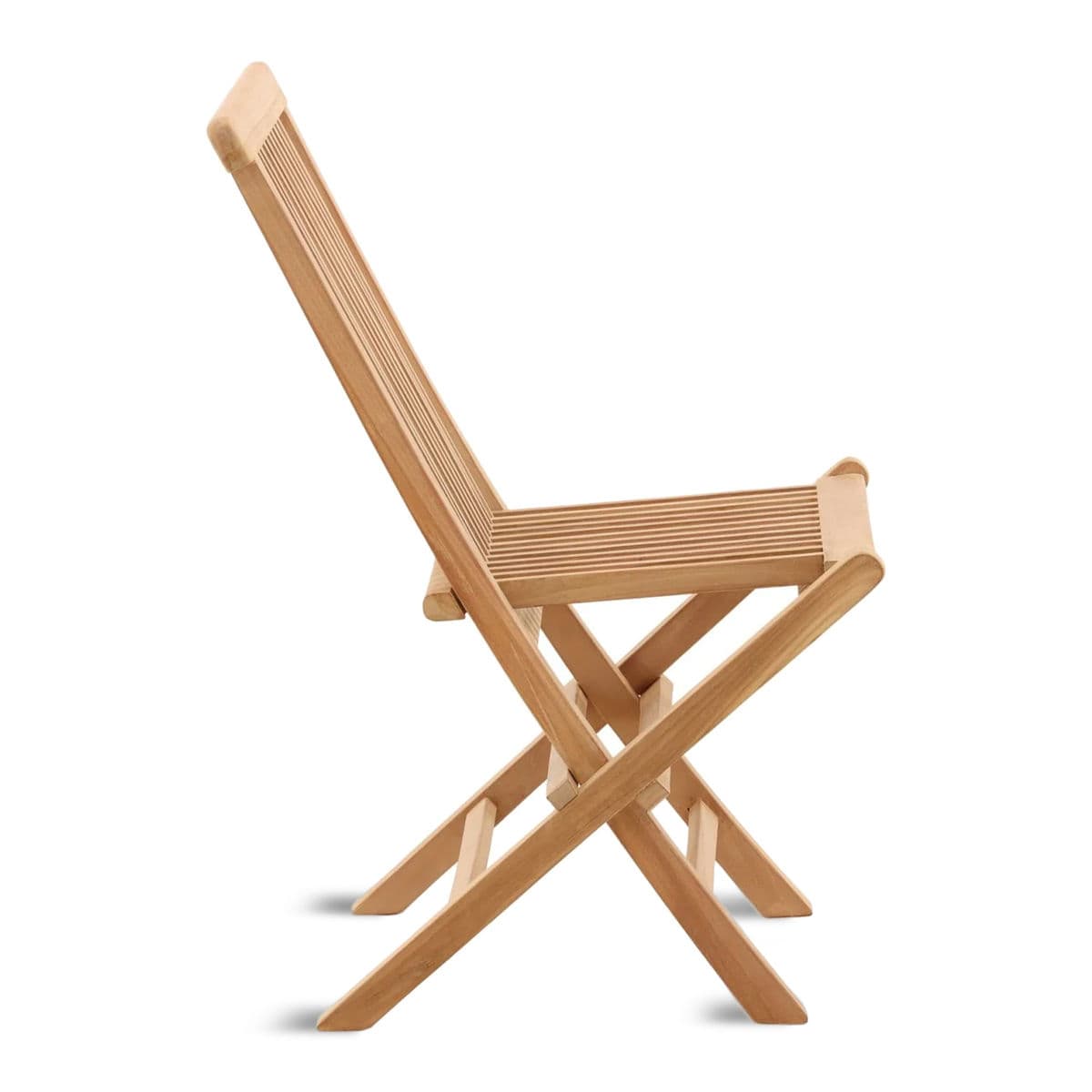 Outdoor Slatted Teak Folding Chair - Thumbnail 4