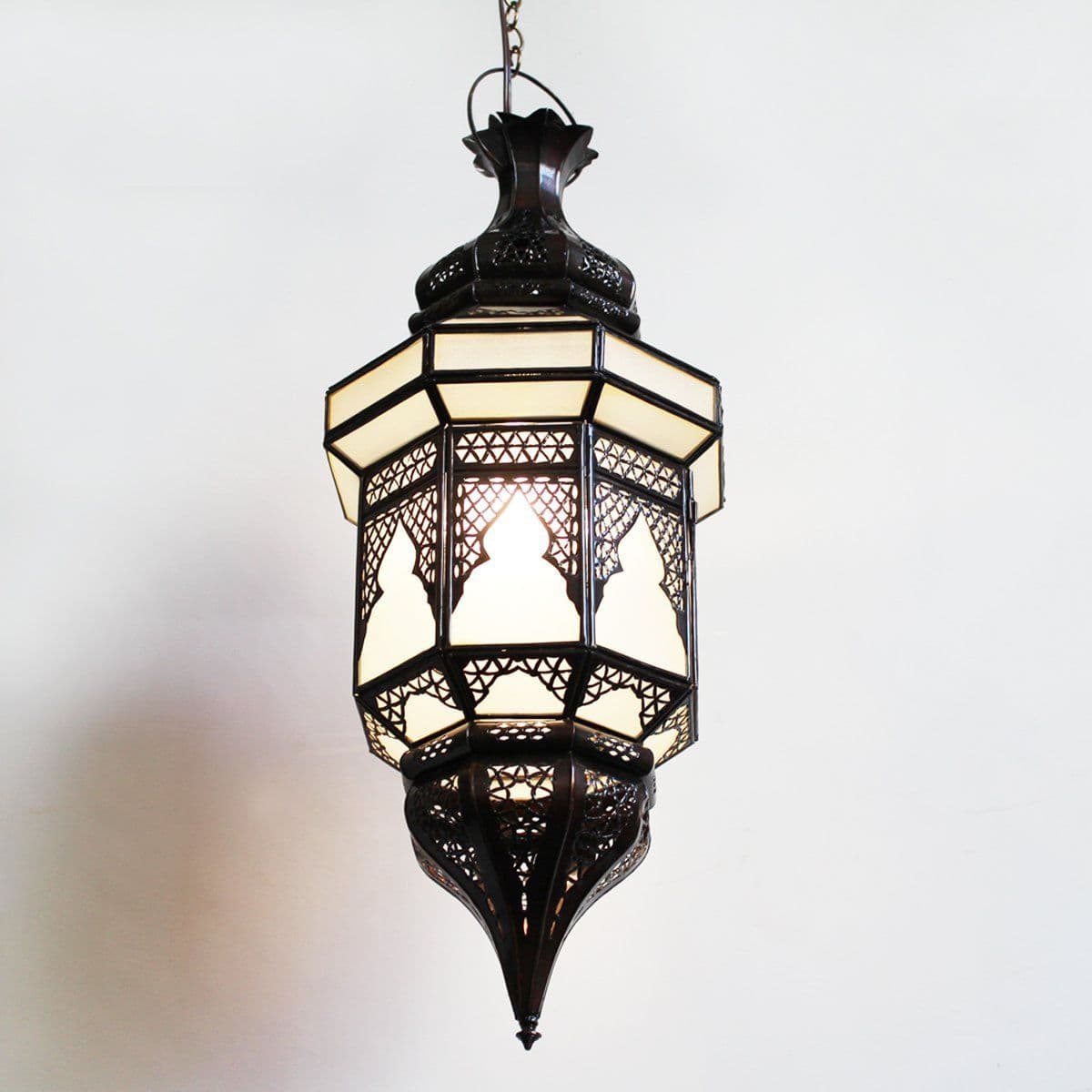 Moroccan Frosted Glass Lantern - Thumbnail 4