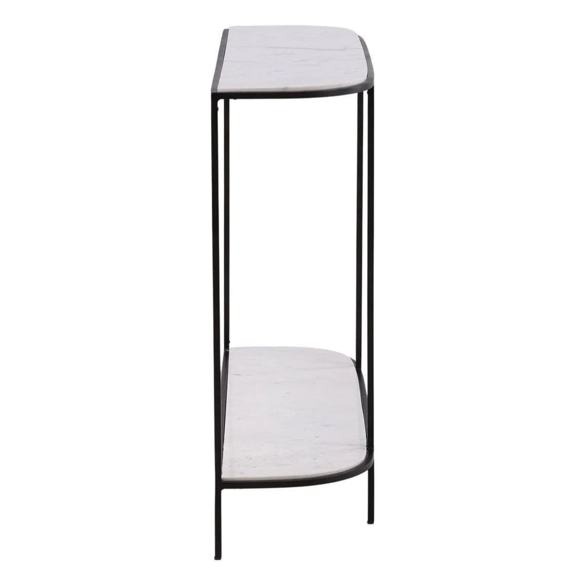 Curved White Marble & Iron Console - Thumbnail 4