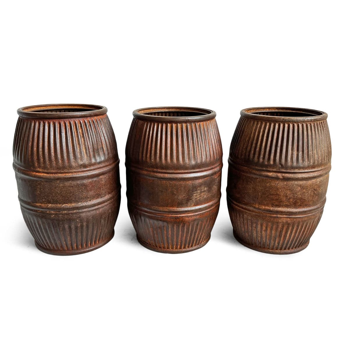 Vintage Iron Grain Barrel - Thumbnail 4