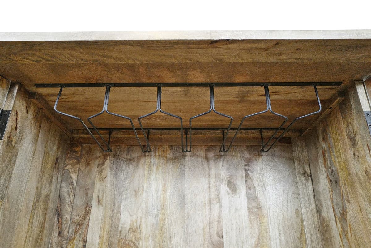 Washed Medallion Bar Cabinet - Thumbnail 4