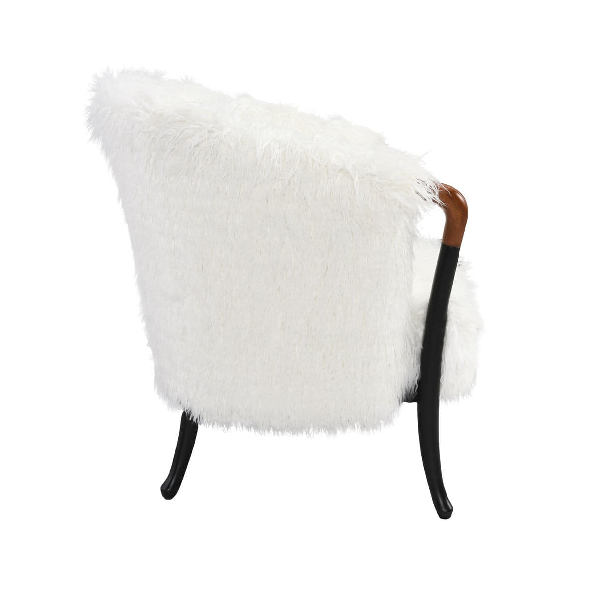 White Faux Fur Arm Chair - Thumbnail 4