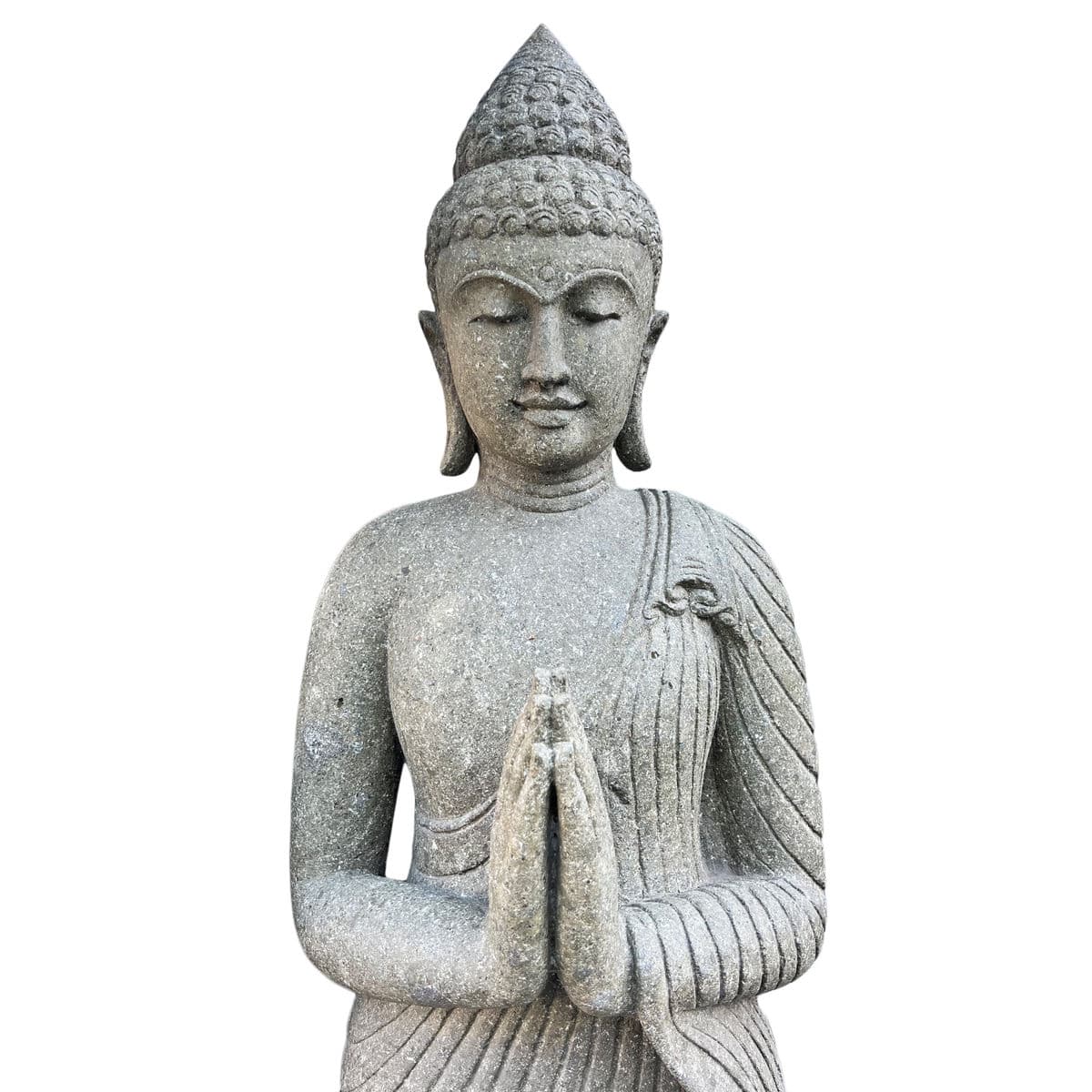 Standing Stone Carved Buddha Statue - Thumbnail 4