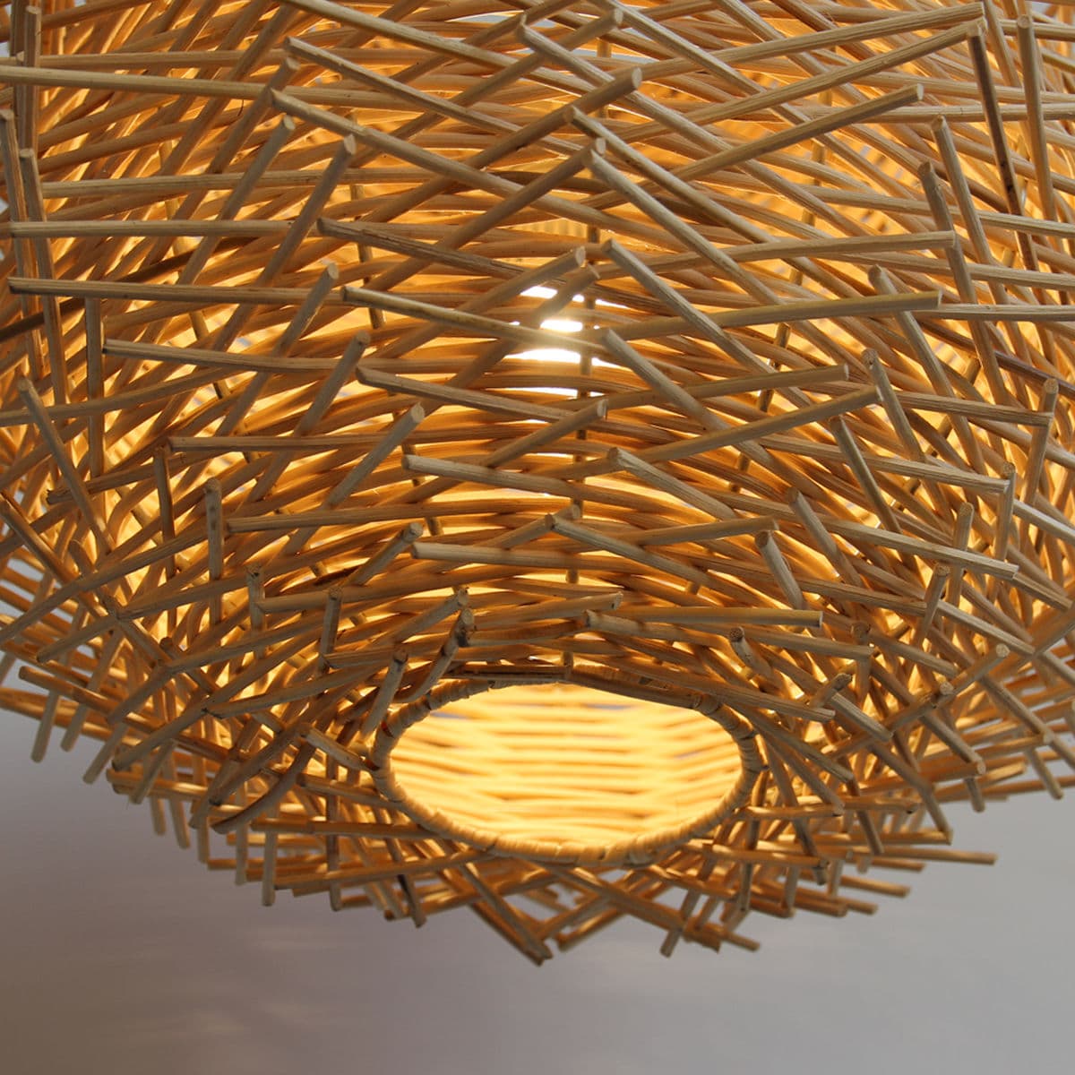 Bird Nest Rattan Globe Lantern Small - Thumbnail 4