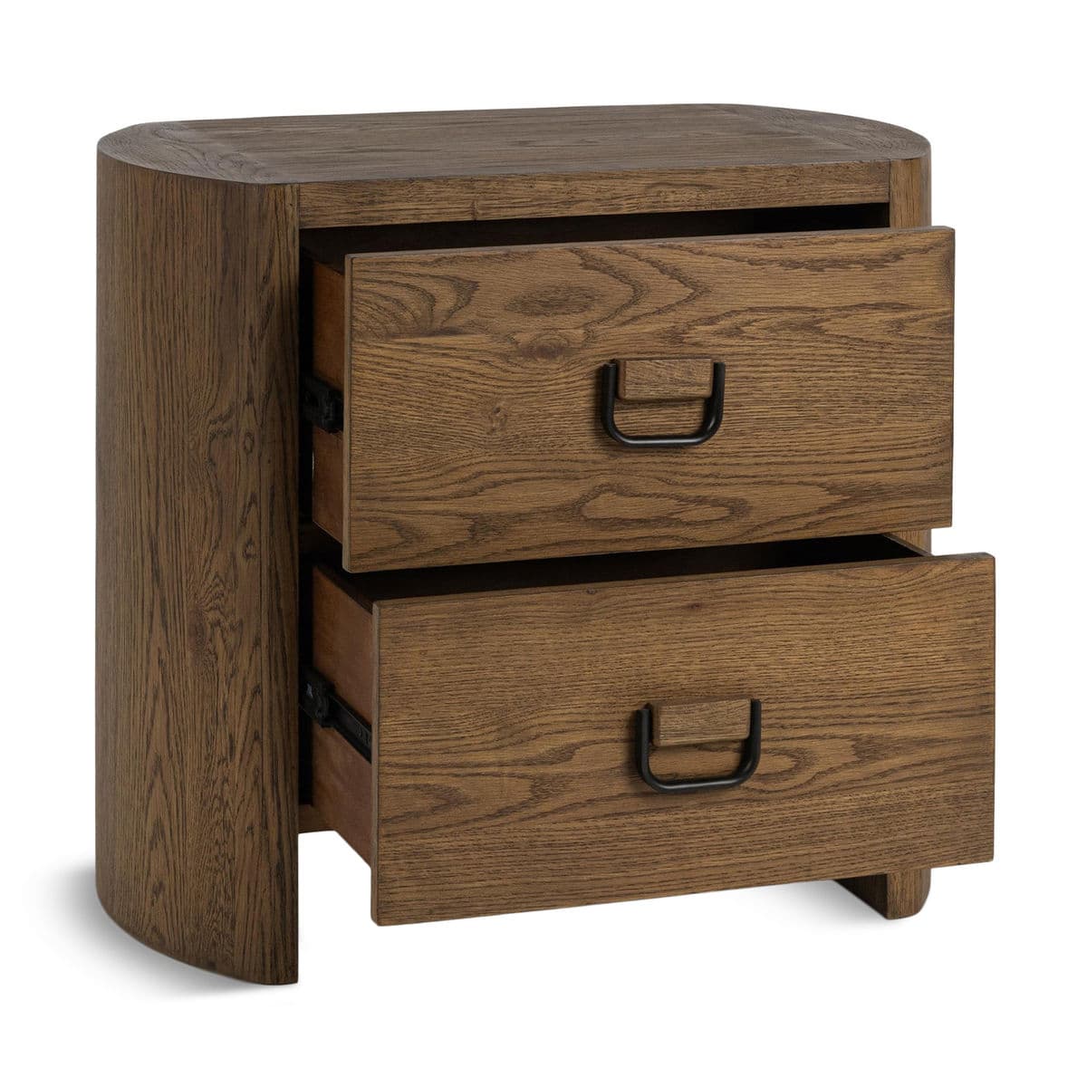 Modern Farmhouse Rounded Oak Nightstand - Thumbnail 4