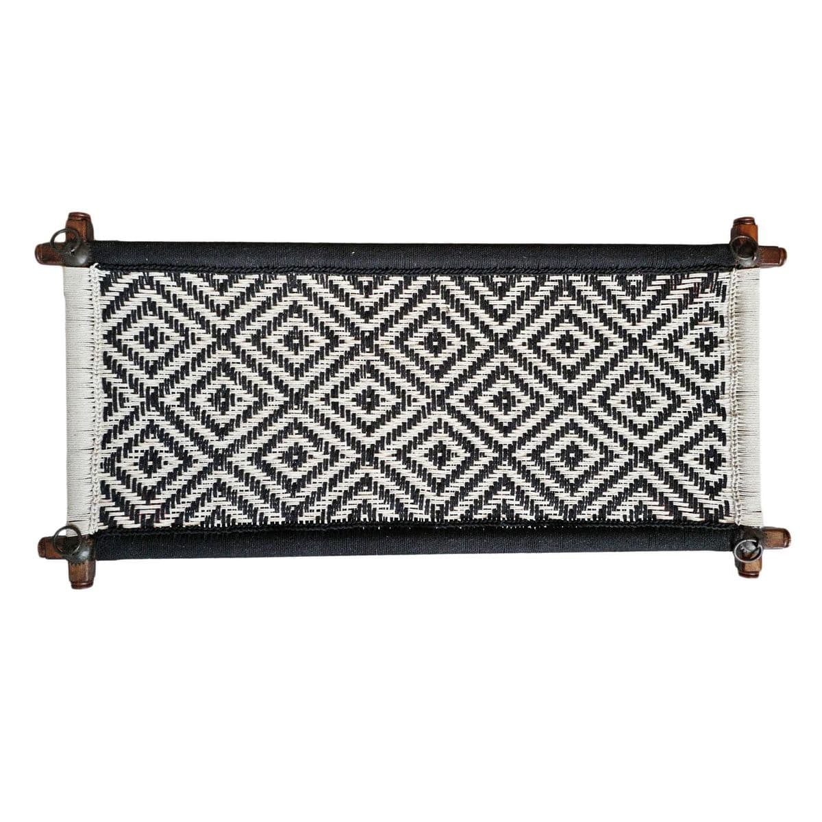Black & White Charpai Rope Swing Bench Table - Thumbnail 5