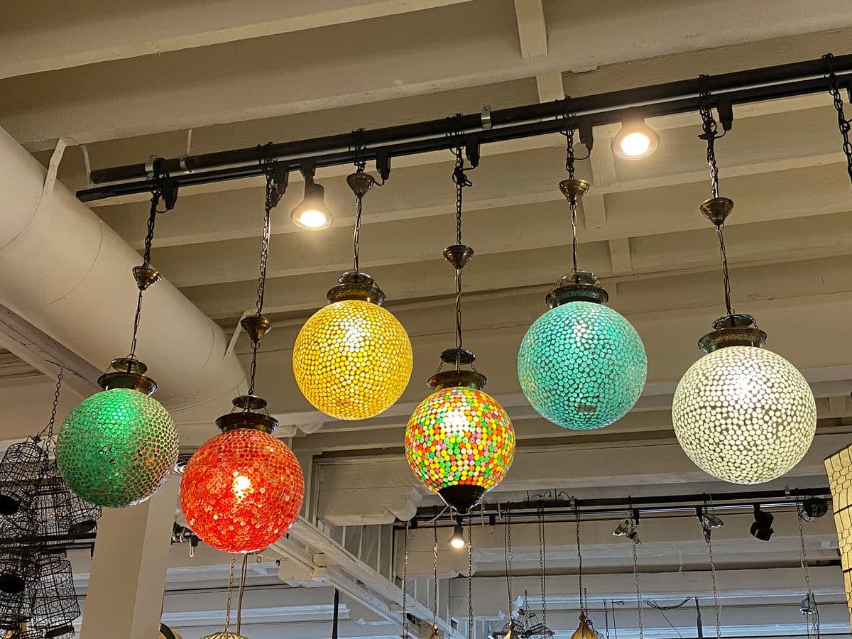 Yellow Mosaic Globe Pendant Small - Thumbnail 5