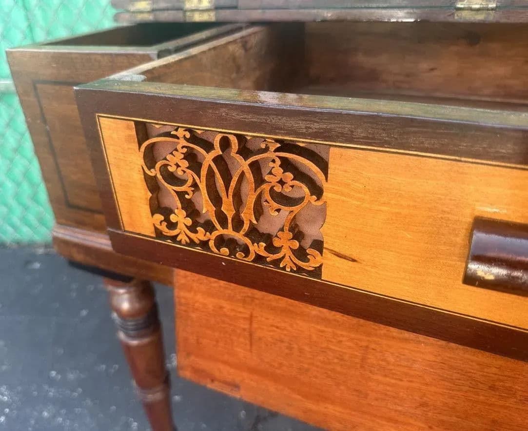 John Broadwood & Son Square Piano Made in London, Signed and Dated in 1808 - Converted Into Console Table or Dressing Table - Thumbnail 5