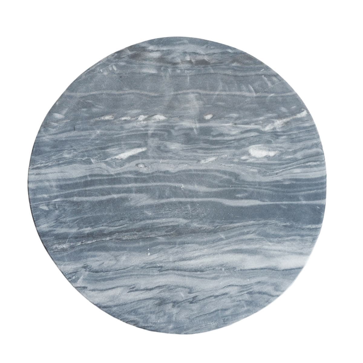 Grey Marble & Iron Rivet Band Side Table - Thumbnail 5