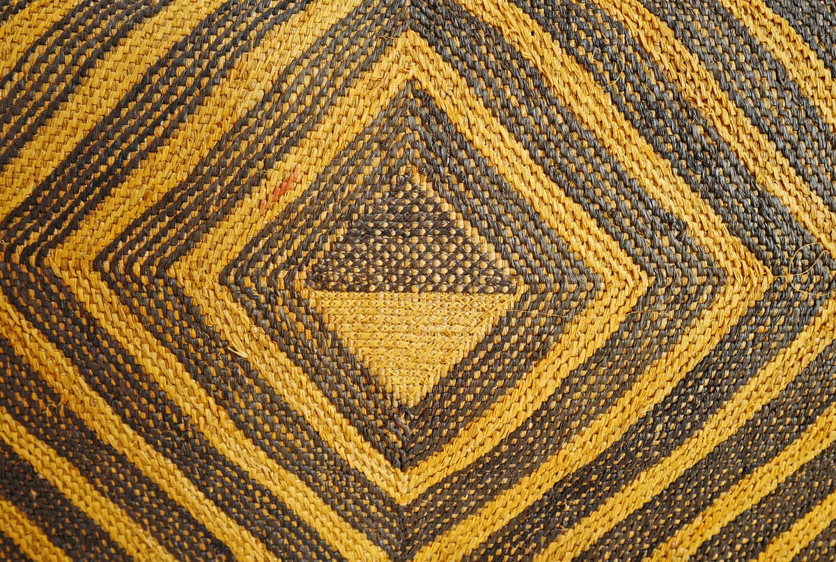 Vintage Kuba Grass Textile Pillow - Thumbnail 5