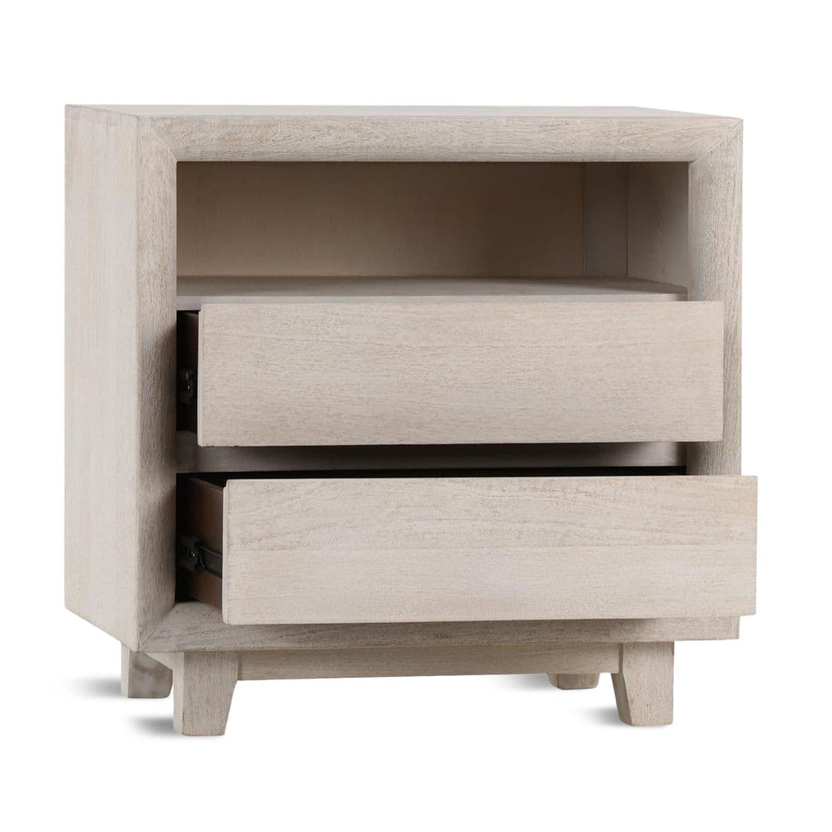 Naia White Wash Two-Drawer Nightstand - Thumbnail 5