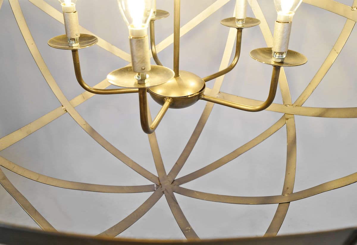 Vintage Iron Orb Strap Chandelier 30 - Thumbnail 5