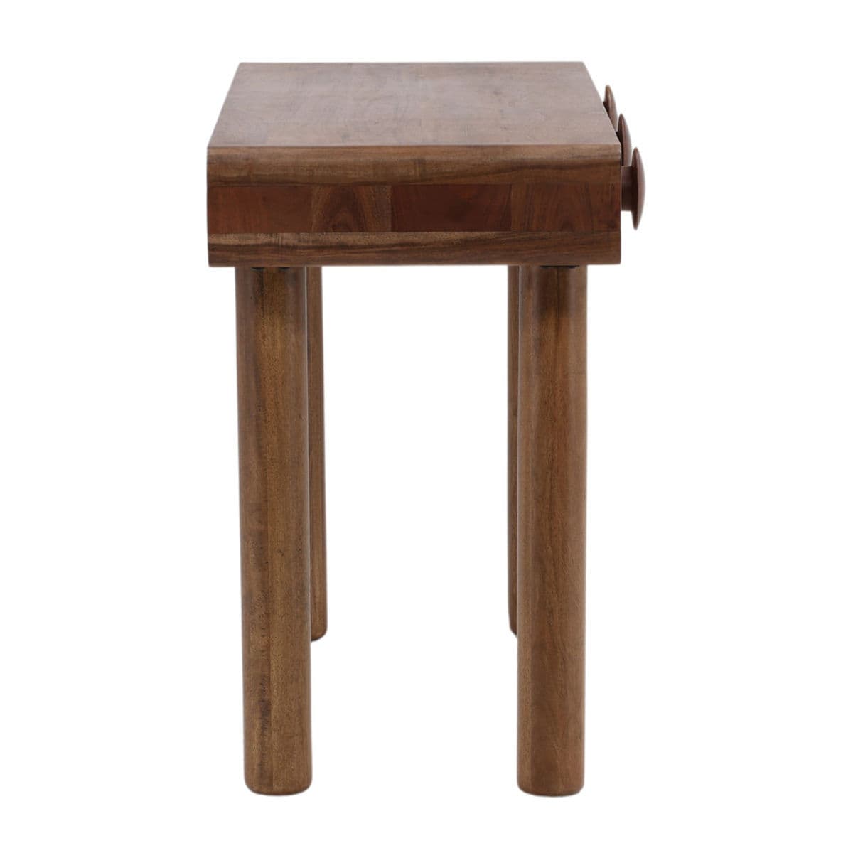 Rounded Acacia Wood 3-Drawer Desk - Thumbnail 5