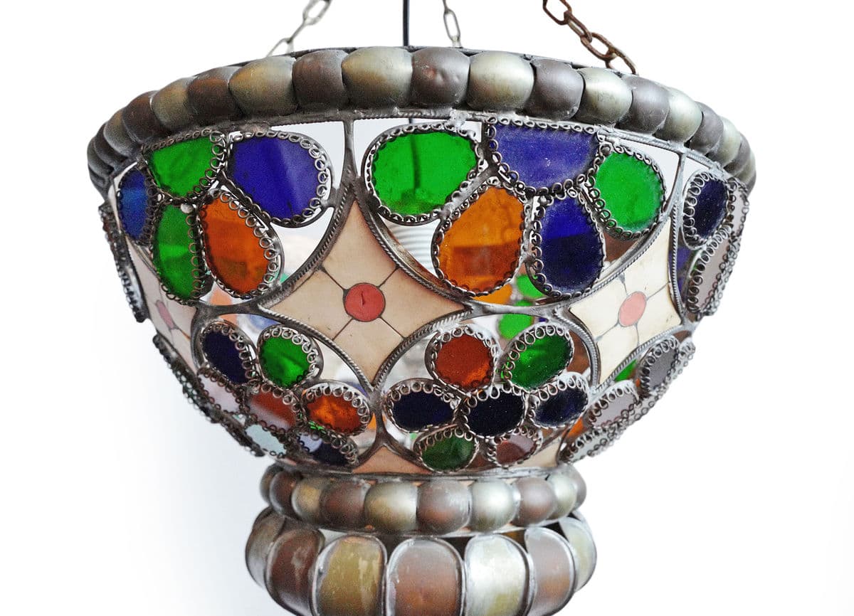 Antique Moroccan Nickel Flower Chandelier - Thumbnail 5