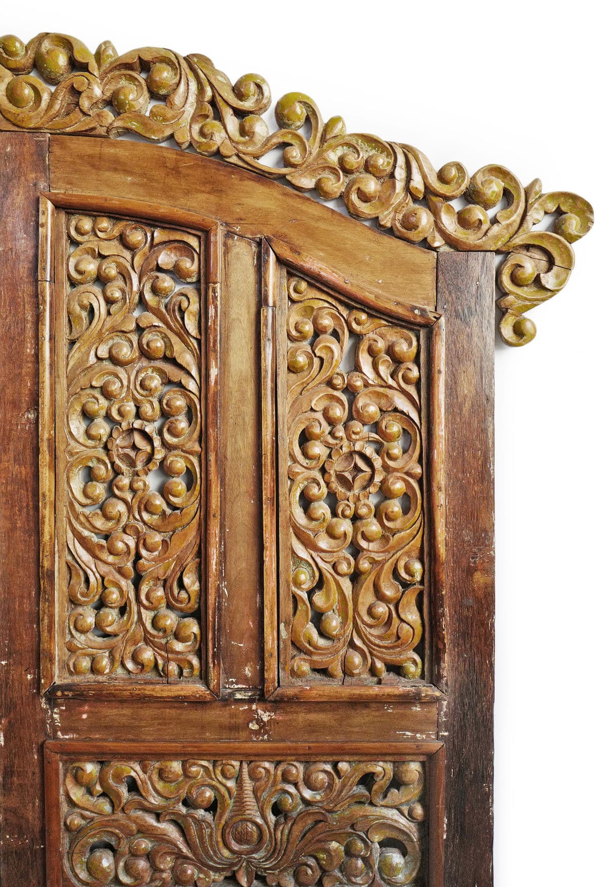Antique Balinese Carved Wall Panel Doors - Thumbnail 5