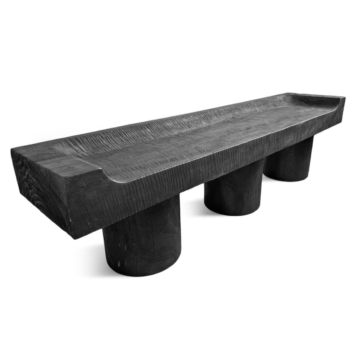 Black Three Pillar Slab Bench - Thumbnail 5