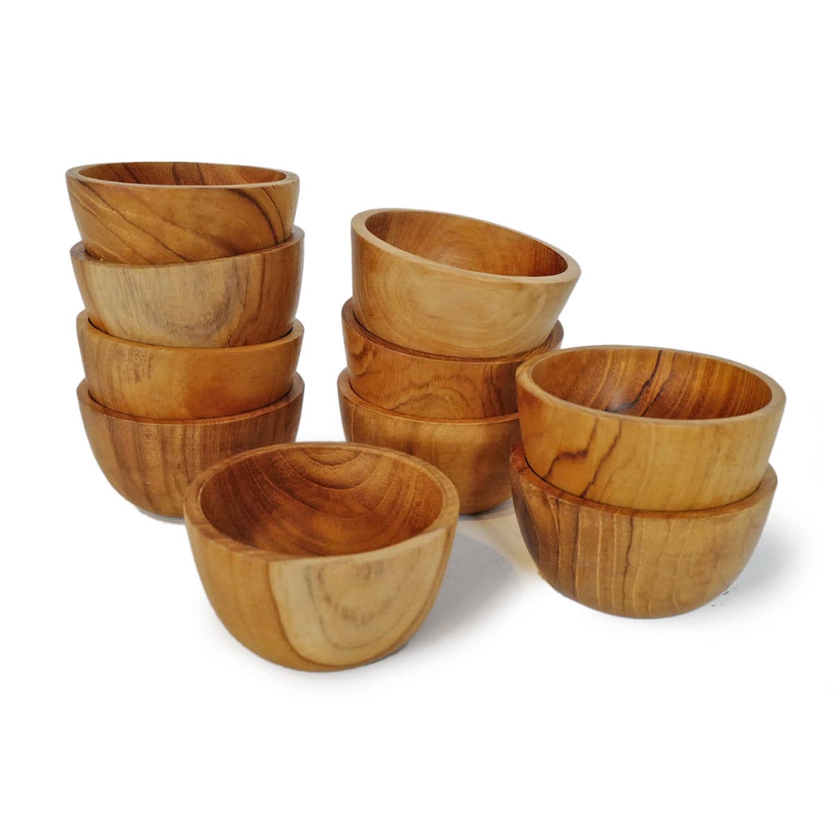 Simple Small Teak Wood Bowl - Thumbnail 5