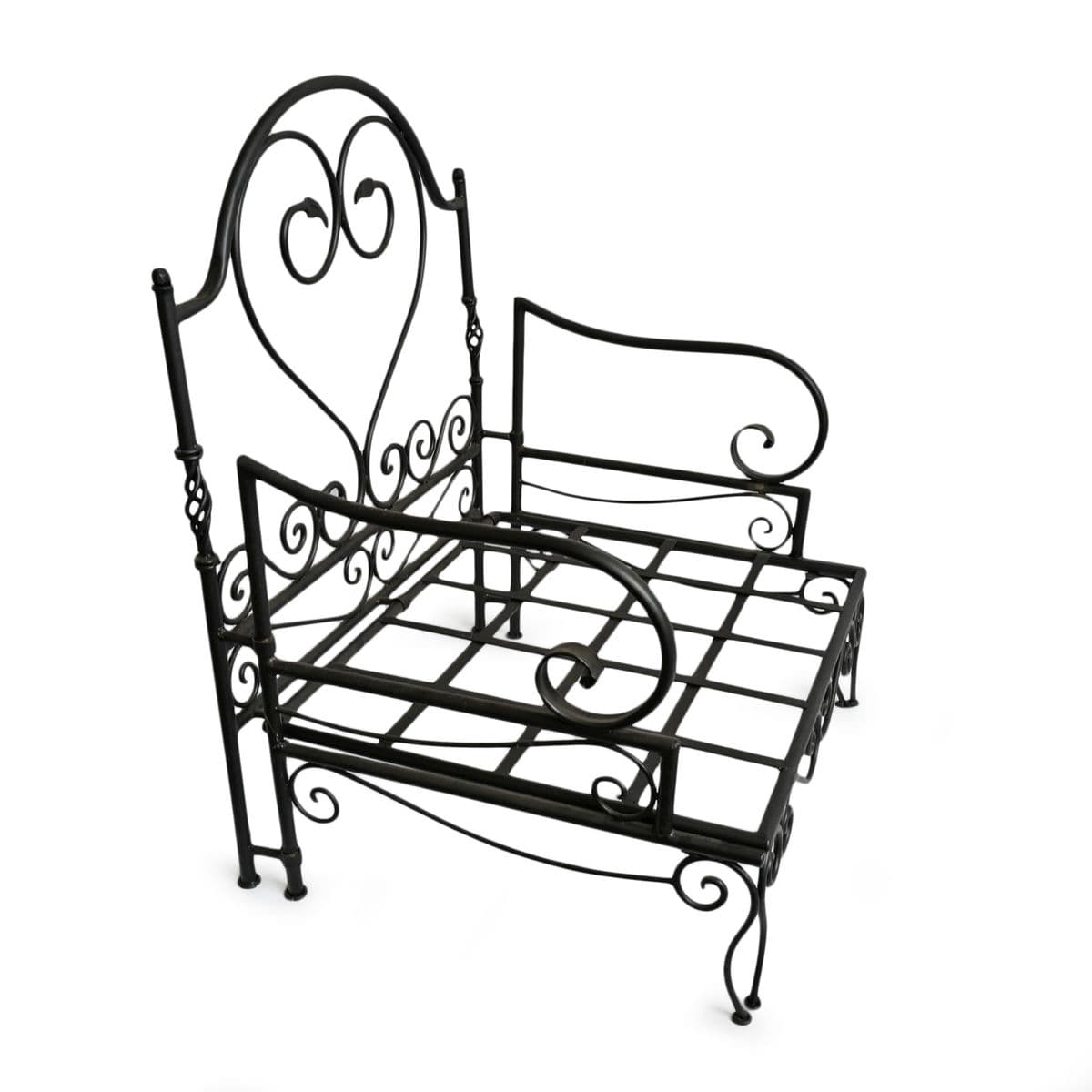 Outdoor Vintage Iron Scroll Arm Chair - Thumbnail 5