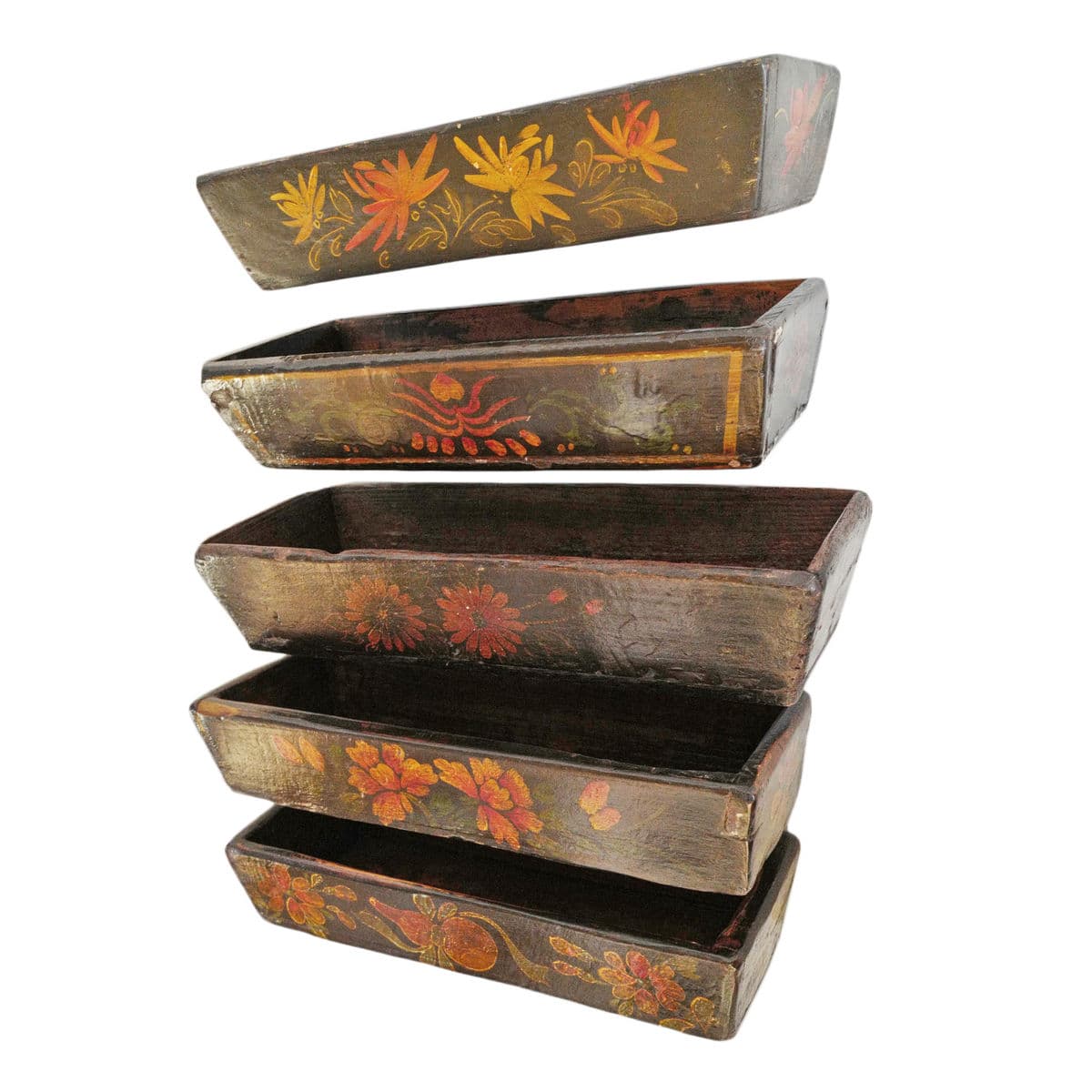 Vintage Painted Wood Storage Box - Thumbnail 5