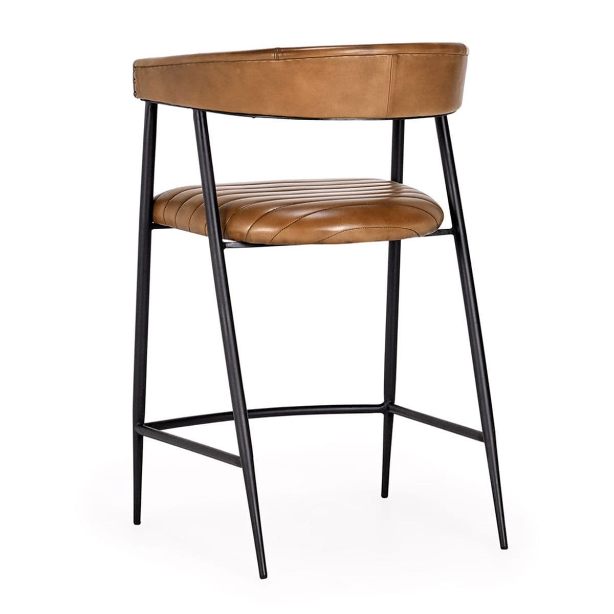 Chestnut Leather U-Back Counter Stool - Thumbnail 5