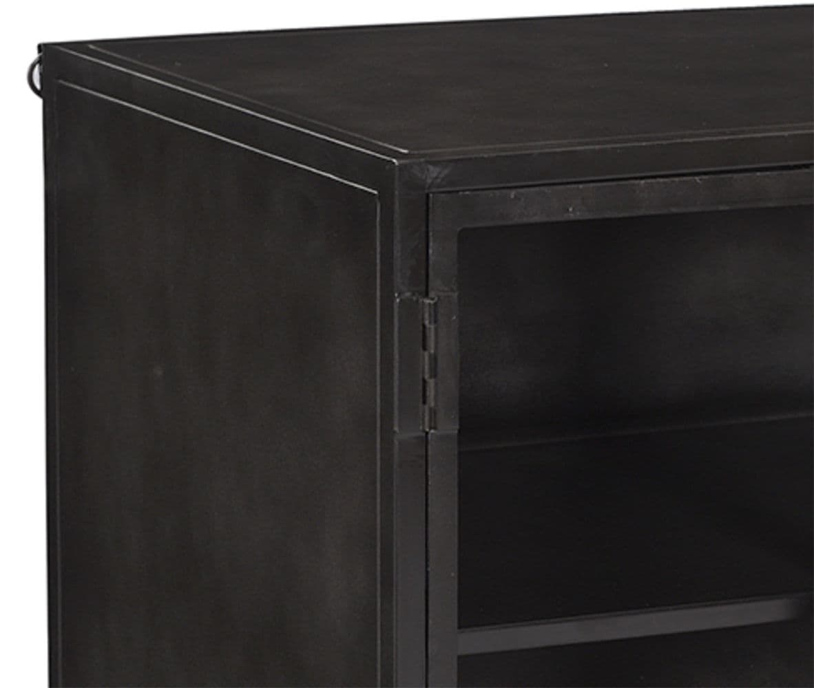 Gunmetal Iron & Glass Side Cabinet - Thumbnail 5
