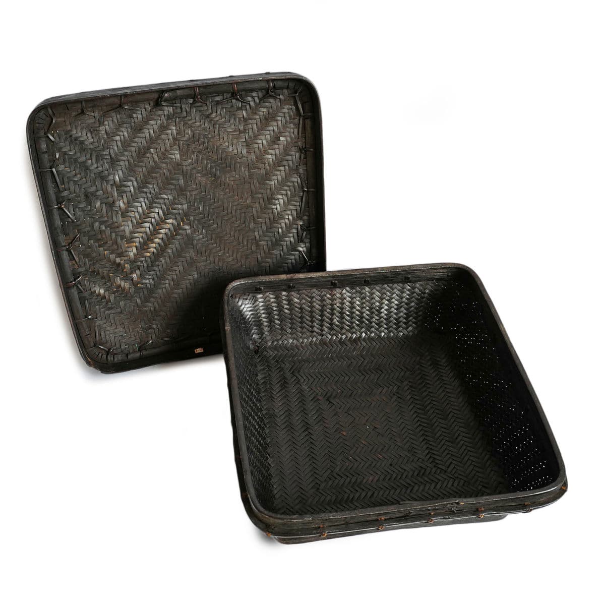 Vintage Akha Thai Square Basket - Thumbnail 5