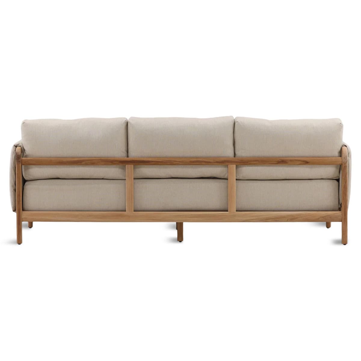 Hermosa Outdoor Teak & Beige Sofa - Thumbnail 5