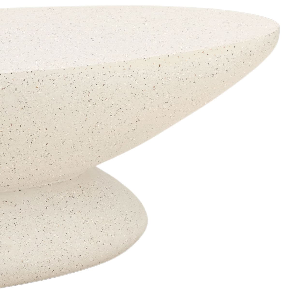 Modern Ivory Terrazzo Oval Coffee Table - Thumbnail 5