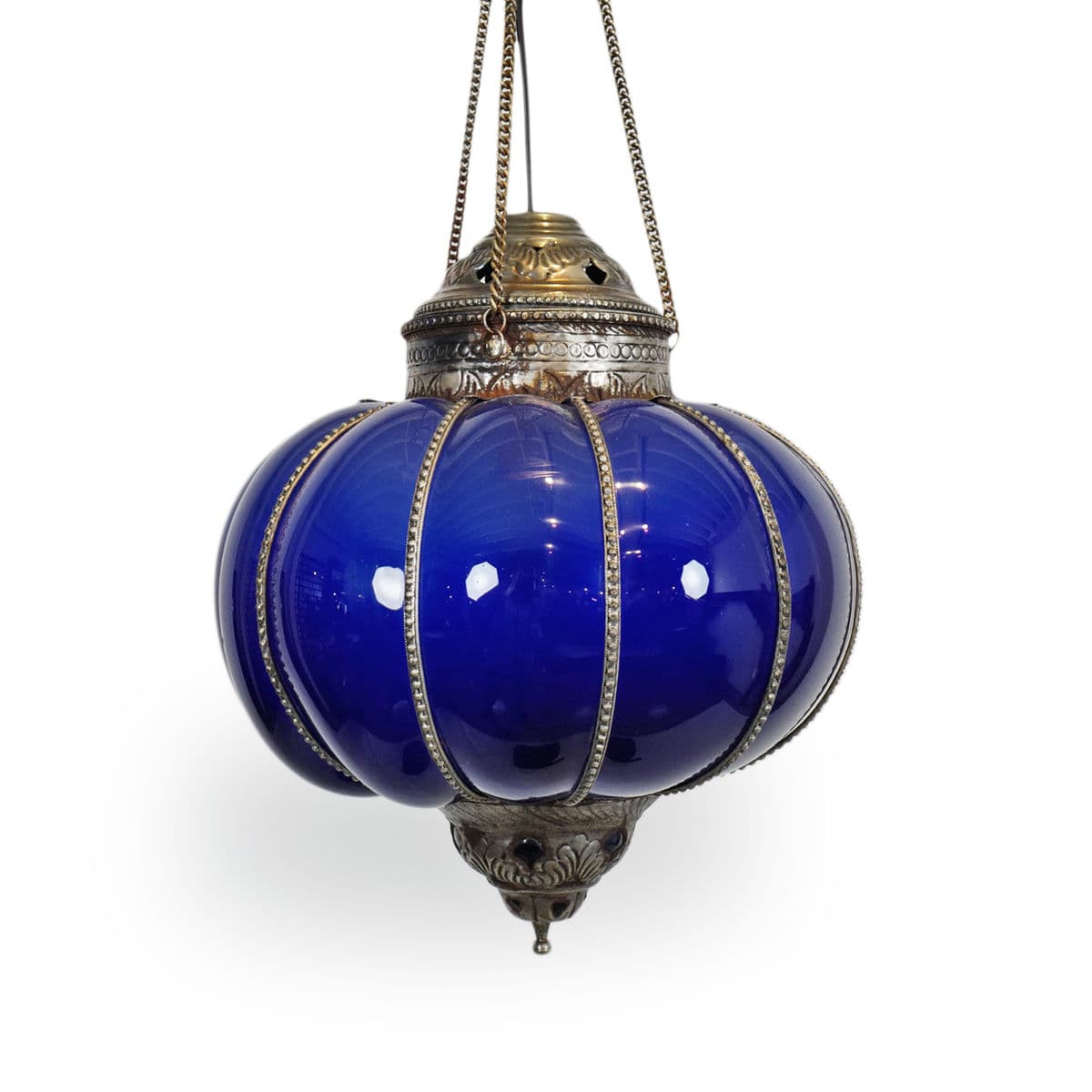 Vintage Blue Pumpkin Lantern Large - Thumbnail 5
