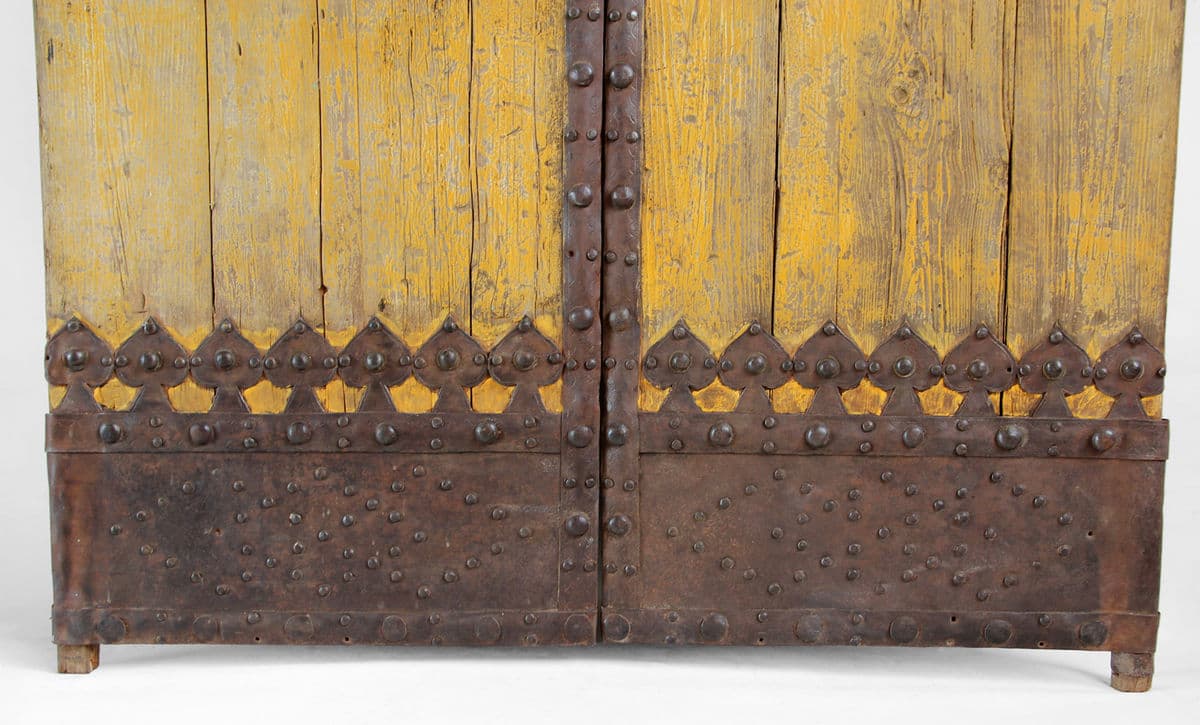 Vintage Yellow Chinese Wood Door - Thumbnail 5