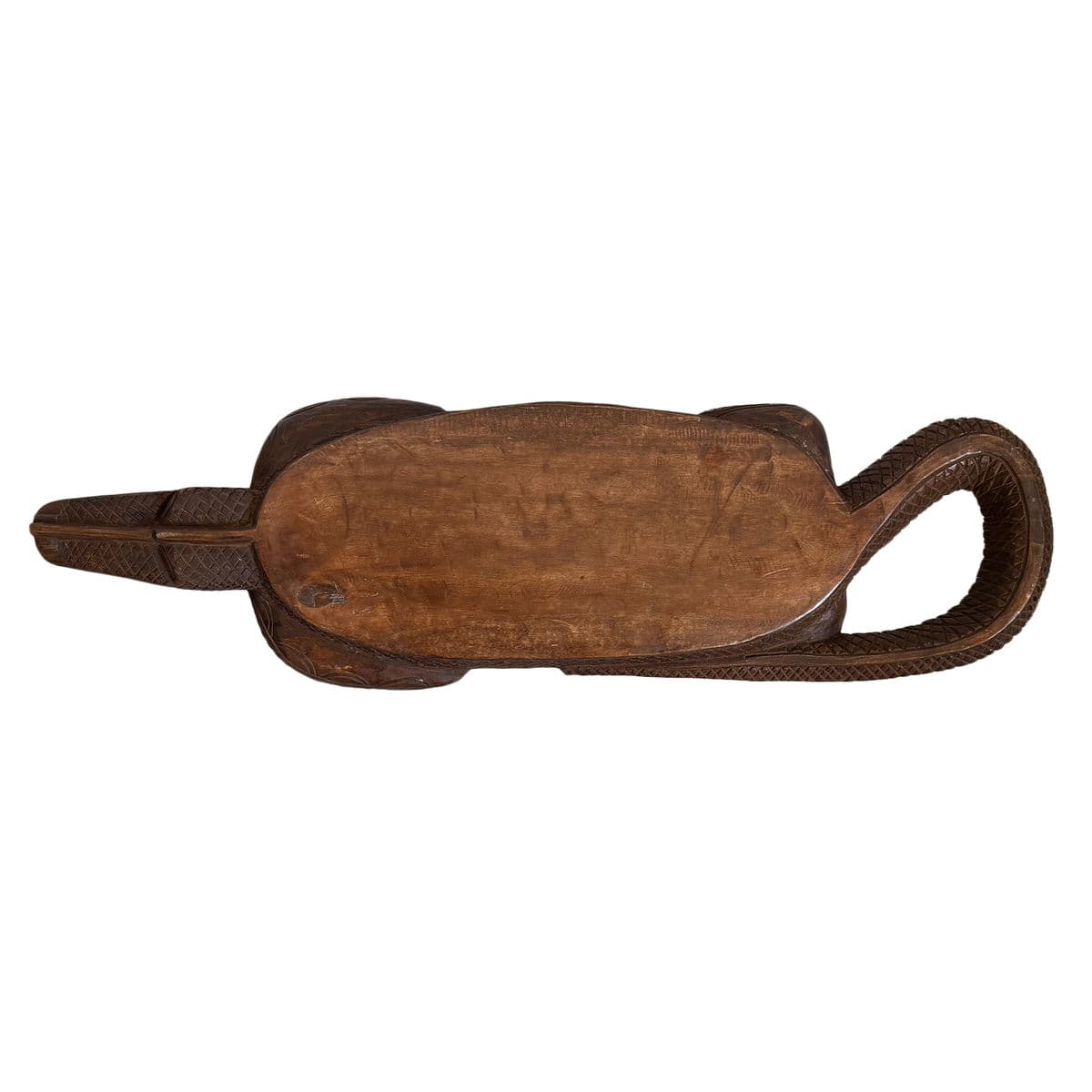 Vintage Mali Wood Lizard Stool Bench - Thumbnail 5