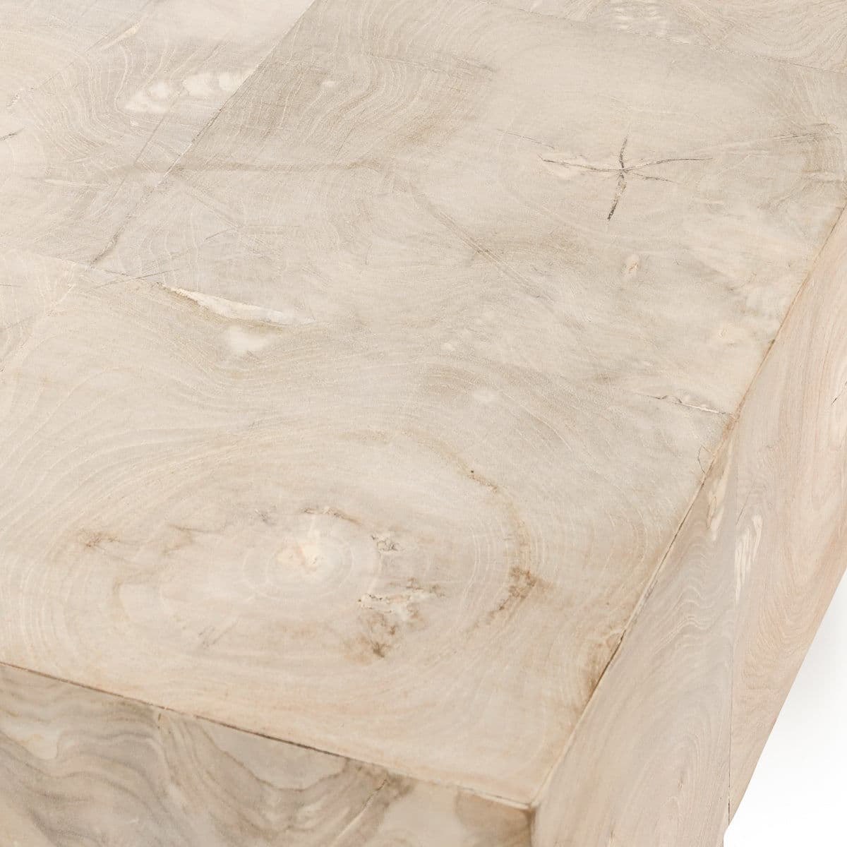 Modern Beige Teak Squares Console - Thumbnail 5