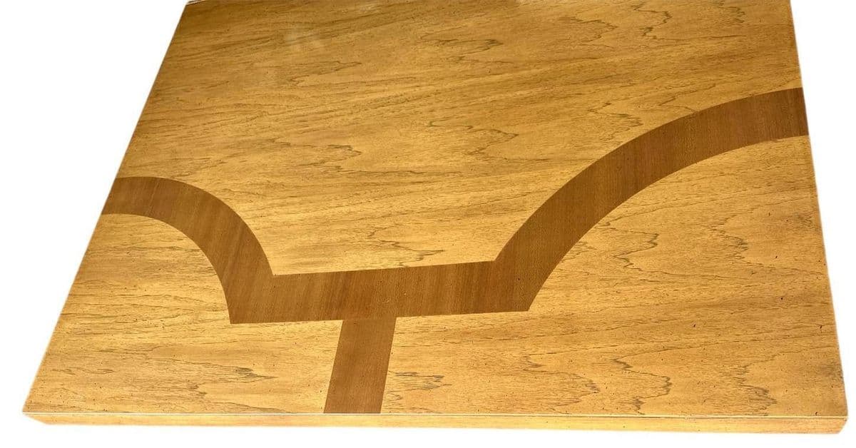 Thomasville Spanish Style Pecan Lyre Leg Dining Table Extending to 104” - Made in 1964 - Thumbnail 5