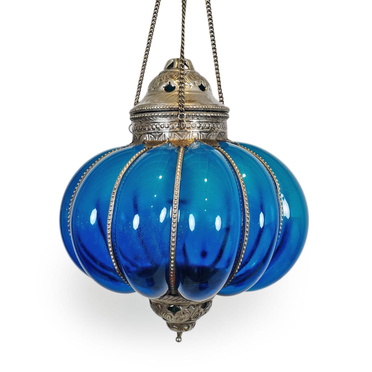 Vintage Turquoise Pumpkin Lantern Large - Thumbnail 5