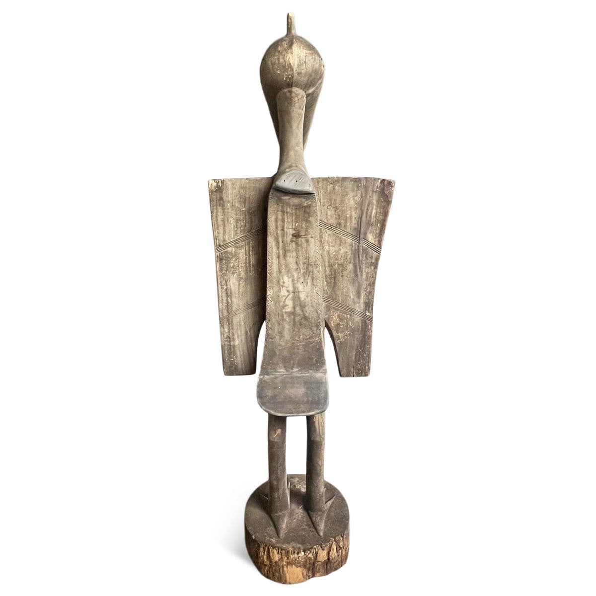 Old Large Senufo Wood Hornbill Figure - Thumbnail 5