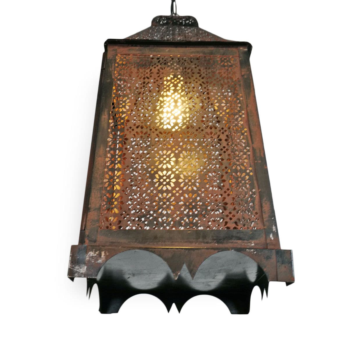 Vintage Aged Iron Lace Lantern - Thumbnail 5