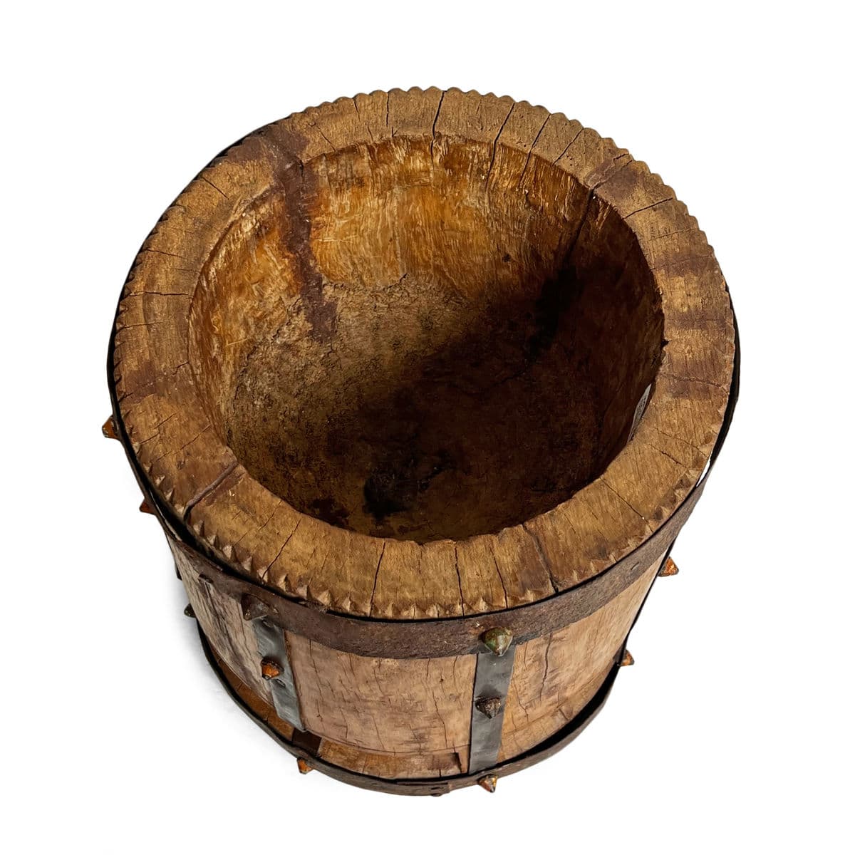 Old India Wood Pestle Pot - Thumbnail 5