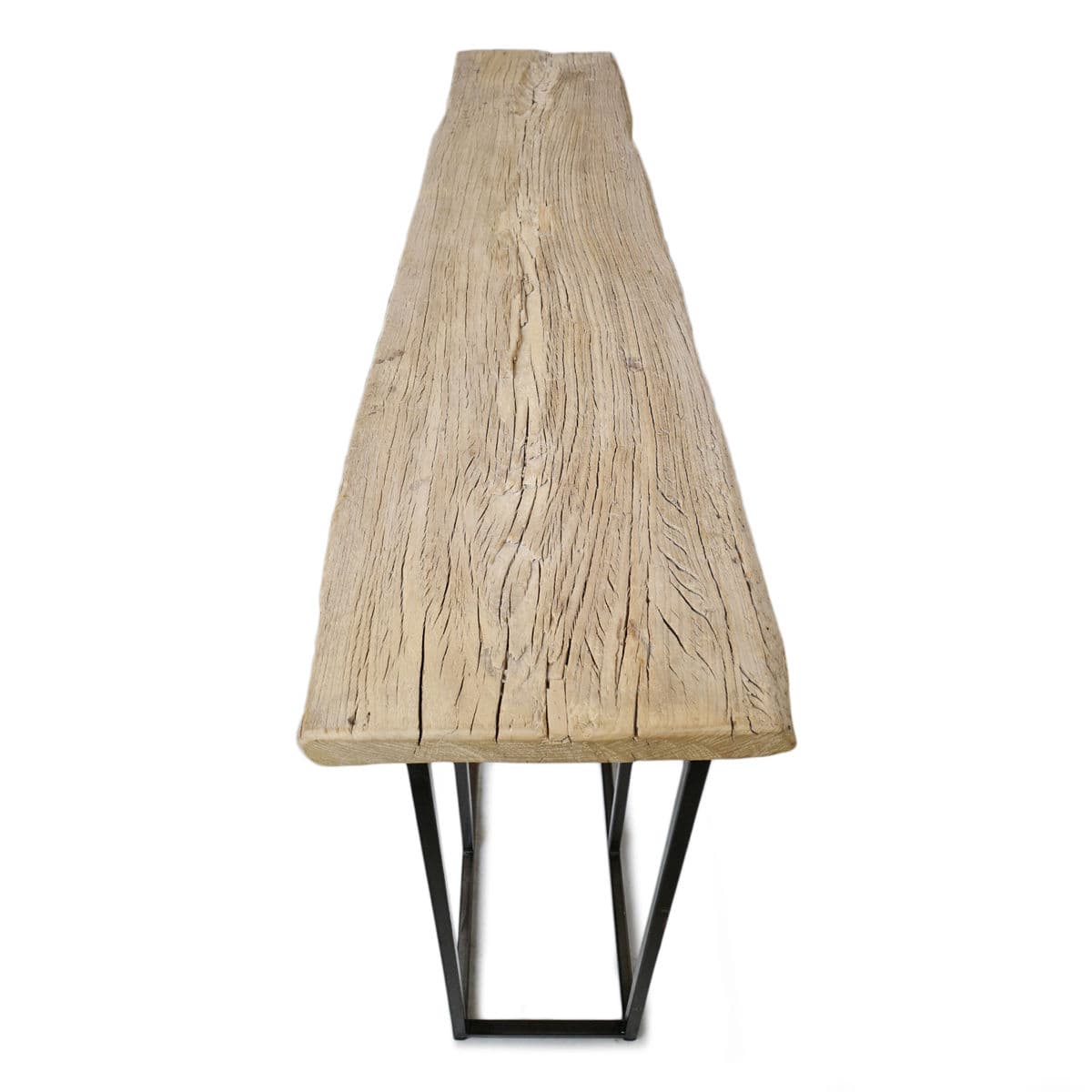 Vintage Raw Plank & Iron Console Table - Thumbnail 5